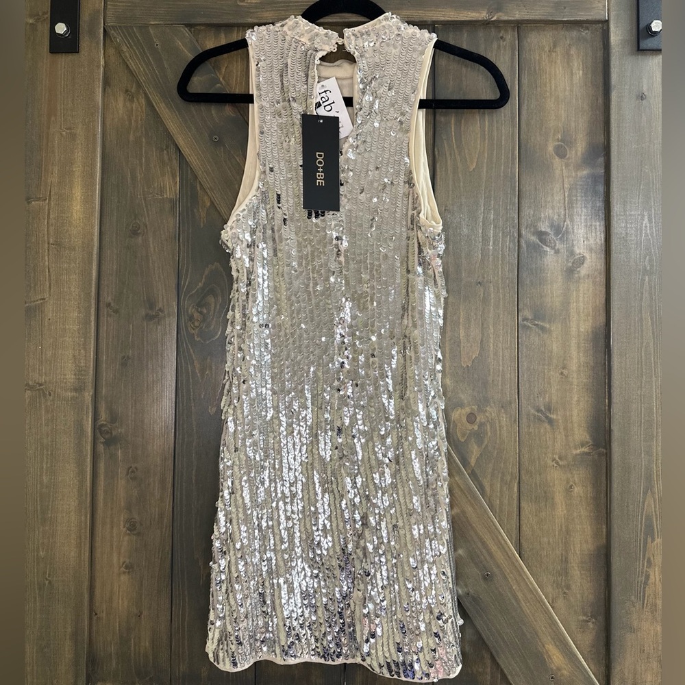 fab'rik Silver Sequin Mini Dress - Picture 5 of 5